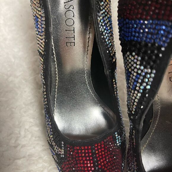 Mascotte Elegant Multicolor rhinestones Stiletto platform Heels SZ7.5 - Picture 8 of 8